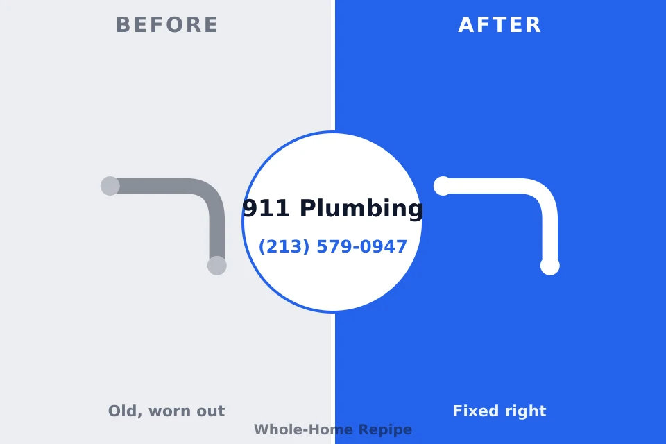 Before and after: plumbing repair Delta, OH